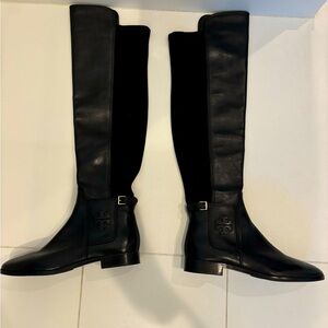 Tory Burch Tall Black Leather Riding Boots